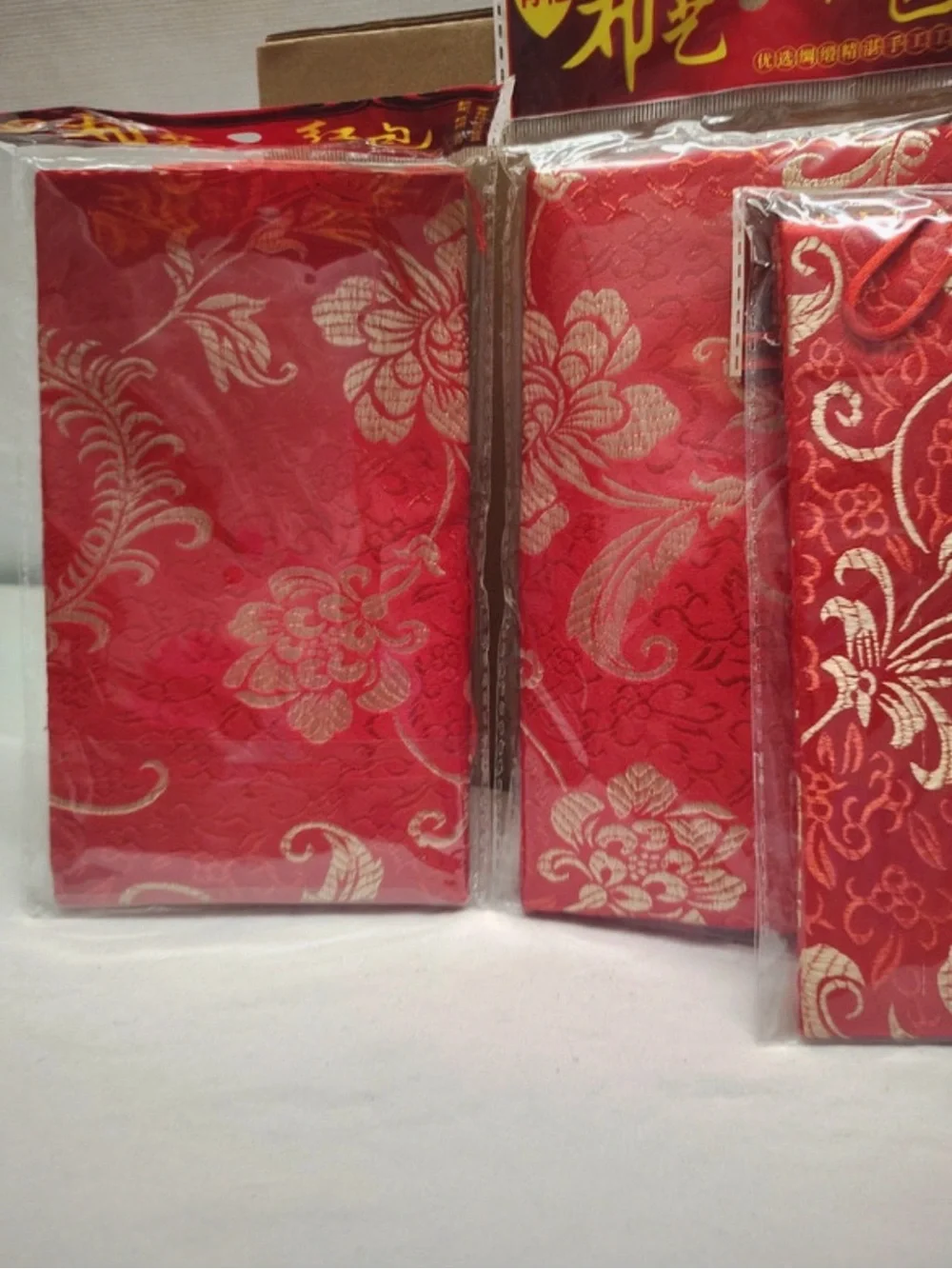 4pc Silk Red Envelopes Chinese New Year Hongbao Wedding Lucky Money Pockets